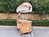 Chariot alimentaire mobile moderne personnalisé Eto170cm avec réfrigérateur, auvent pliable pour la vente de café, de glaces et de snacks en extérieur