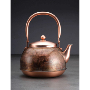Bouilloire artisanale en cuivre pur avec poignée et couvercle, bienfaits ayurvédiques pour la santé, pour la cuisine, la table, le service du thé et du café - Product Image 3