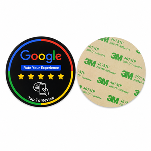 Carte autocollante NFC ronde en PVC pour avis Google, avec code QR, affichage des commentaires, carte de visite professionnelle - Product Image 2