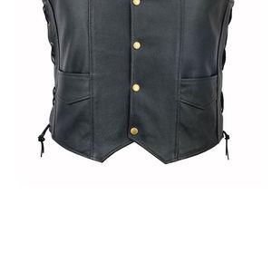 Chaleco de Cuero para Hombre Hecho de Piel de Vaca, en Venta a Precios Razonables, Chaleco de Cuero de Longitud Regular para Hombre - Product Image 6