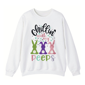 T-shirt décontracté à col rond pour femme, manches longues, avec patchs de sequins brodés personnalisés, motifs d'œufs décoratifs mignons de Pâques 2026, respirant - Product Image 3