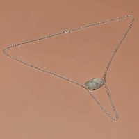 Collier en argent sterling 925 avec pierre de soleil naturelle brute, chaînes de bijoux en argent antique, fournisseur d'usine, grossiste