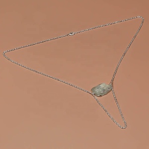 925 Sterling Silver Natural Sunstone Rough Gemstone <b>Necklace</b> Antique Silver Jewelry <b>Chains</b> Factory Supplier wholesaler - Product Image 6