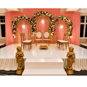Golden Multilayered Metal <b>Arches</b> For Wedding Mandap Stage Royal Wedding Stage Golden Metal <b>Arch</b> <b>Frames</b> Maharaja Wedding Sofa Set - Product Image 1