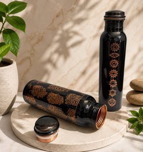 Black Copper <b>Water</b> <b>Bottle</b> with Floral etching copper <b>bottle</b> Oriental pattern drinkware Large capacity <b>water</b> <b>bottle</b> Portable <b>gym</b> - Product Image 1
