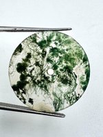 Fornitura Diretta di Fabbrica, Quadrante per Orologi in Agata Muschiata Naturale, Disco Piatto Rotondo, Gemma Verde, Quadrante a Moneta per Orologi da Uomo e Donna