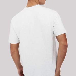 Prix Abordable Impression de LOGO Personnalisé 100% Coton Couleur Unie Blanc Lettres Formelles Coupe Ample Manches Courtes Anti-Boulochage Tissu Peigné pour Hommes - Product Image 4