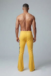 Stacked Sweat Pants Custom Men Loose Stacked Mid <b>Drawstring</b> Waist Baggy Stack Sweat Pants Joggers staked Leg Sweatpants Men - Product Image 2