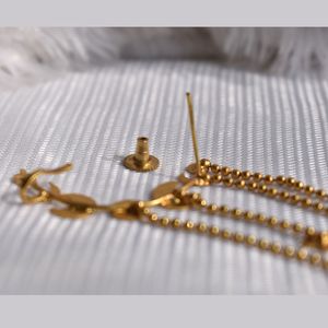 Brass Synthetic Ear <b>cuff</b> <b>Earrings</b> 18K Gold Plated <b>Earrings</b> Handmade Women Jewelry for Everyday wear For Girls And Women - Product Image 2