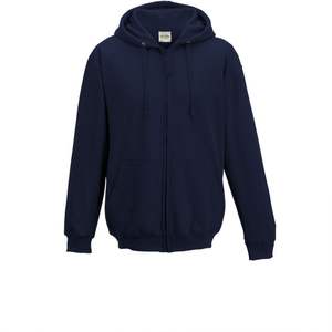 Sudadera con capucha 100% algodón puro, corte holgado, hombros caídos, sudadera con capucha corta con cremallera para hombre - Product Image 2