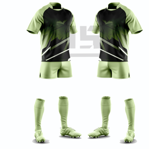 Ensemble d'uniformes de rugby personnalisés, impression numérique, broderie 3D, maillot et short légers, respirants, écologiques, coupe-vent, athlétiques - Product Image 6