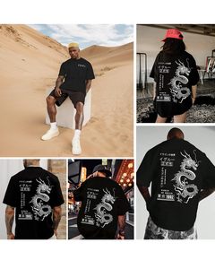เสื้อยืดโอเวอร์ไซส์พิมพ์ลายกราฟิกตามสั่งขายส่ง เสื้อยืดผ้าคอตตอนหนาน้ำหนักมากสำหรับผู้ชาย ผู้ผลิตเสื้อผ้าสตรีทแวร์ รับผลิตแบบ OEM ODM - Product Image 6