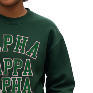 เสื้อสเวตเชิ้ตคอกลมลายกราฟิก Green Ivy League ผ้าฝ้ายฟลีซ แขนยาว สไตล์ลำลอง แฟชั่นสำหรับผู้หญิง - Product Image 4