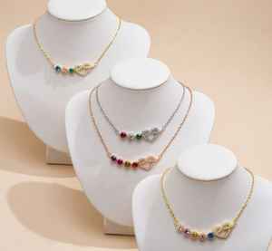 Platinum CZ Diamond Heart Charm <b>Bracelets</b> Multi Color Stone Black Rhodium Plated <b>Adjustable</b> Link <b>Bracelet</b> for Women Gift - Product Image 5