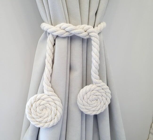 Rope Curtain Ticback Beaded Ball Jhut Rope Curtain Buckle 2 Pieces Tracks & Accessories Curtain Tieback - Product Image 3