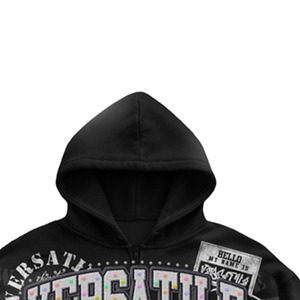 Men Women Summer <b>Zip</b>-<b>Up</b> <b>Hoodie</b> 100% Cotton Digital <b>Black</b> Lightweight Crop Letter Hip Hop Streetwear OEM Service Sweatshirt - Product Image 4