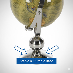 Globo Terráqueo Educativo de Metal de 40 cm |   Mapa Detallado a Color |   Base de Soporte Negra Resistente | Globo Terráqueo Educativo para Oficina y Hogar - Product Image 5