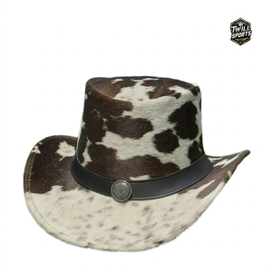 Sombrero de Vaquero de Cuero Ajustable y Elegante, Estilo Occidental, Hecho a Mano, con Pelo de Vaca, para Deportes, Casual, Negocios, Fiestas y Viajes, Novedad 2026 - Product Image 1