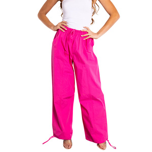Pantalon de survêtement décontracté rose pour homme, coupe ample, taille élastique, cordon de serrage réglable, poches, imperméable, coupe-vent, toutes saisons - Product Image 1
