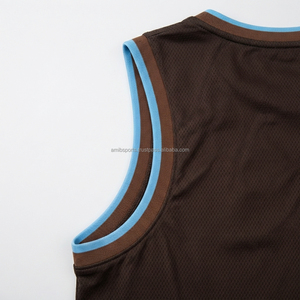 Maillot de basket-ball réversible personnalisé et pas cher en polyester 100% respirant pour adultes, toutes saisons - Product Image 4
