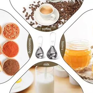 Chaodeli 430 Stainless Steel <b>Spoons</b> Extra Thick Handle Coffee Scoops Set 1T +2T Short Handle Tablespoon <b>Measuring</b> <b>Spoons</b> - Product Image 3
