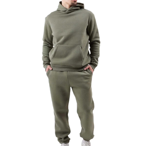 Conjuntos Deportivos Personalizados con Logotipo OEM para Hombre, Traje Deportivo Holgado, Ropa de Entrenamiento para Hombre, Conjunto de Sudadera con Capucha y Pantalones Deportivos Lisos para Hombre - Product Image 1