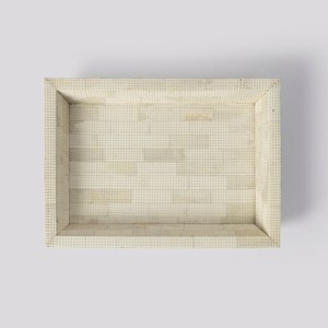 Premium Luxury Bone Inlay <b>Rectangular</b> Catchall Organizer Tray with Intricate Handmade Simple Pattern for Keys, <b>Watches</b>, Jewelry - Product Image 4