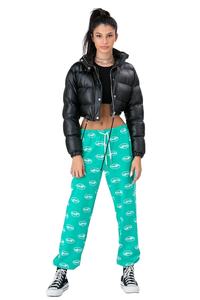 2026 <b>Ladies</b> High Shine Detachable <b>Hood</b> Black <b>Winter</b> <b>Coat</b> Luxury Shiny Oem Custom Logo Women Cropped Velvet Puffer Jacket - Product Image 3