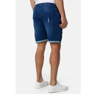 Shorts en denim sergé pour homme, taille élastique, style cargo, respirants, grandes tailles, couleur unie, écologiques, séchage rapide, service OEM - Product Image 4