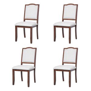 Juego de 4 Sillas de Comedor Modernas Estilo Farmhouse con Respaldo Alto y Tapizado, Asientos Cómodos para Cocina y Dormitorio - Product Image 6