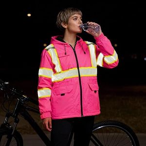 Men Women Safety Rain Jacket Hi Vi Reflective Safety Work Jacket Best Material High Quality Reflective Safety Work Jacket - Product Image 2