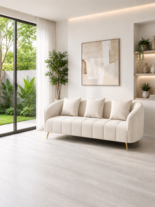 Modern Alexis Ivory Modular Lounge Seating Arrangement with Custom Fabric for Living Room Hotel Hospital Villa - Product Image 3