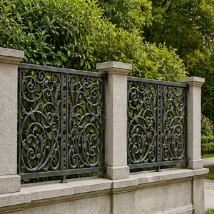 Rampe d'escalier en fer forgé, panneau de balustrade en fonte orné, garde-corps métallique décoratif à volutes, pour marches en pierre, balustrade extérieure - Product Image 2