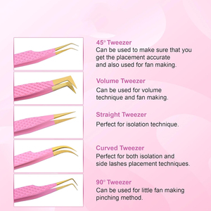 Pince à cils en acier inoxydable avec logo personnalisé pour extensions de cils, outil professionnel d'extension de cils 959 - Product Image 2