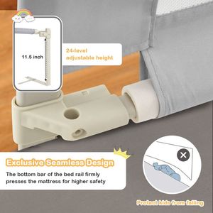 Sponda Letto Regolabile per Bambini con 24 Altezze, Tasche Laterali e Protezioni - Product Image 6