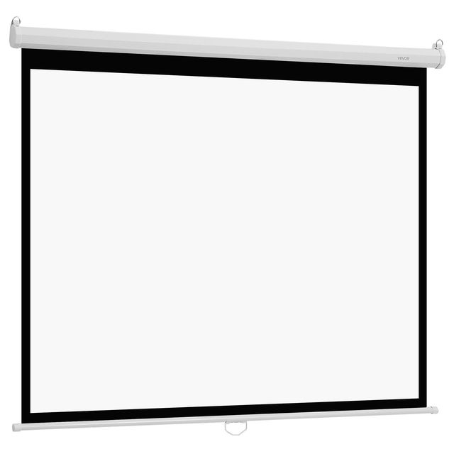 72-Inch 4:3 4K 1080 HD Retractable Pull Manual Projector Screen Wall Mounted Movie Projection Screen