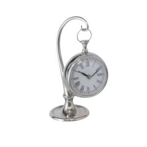 Luxury Aluminum Hanging Pocket Watch Style Table <b>Clock</b> |Vintage Roman Numeral Desk <b>Clock</b> Home Office Decor Accent Piece Elegant - Product Image 3