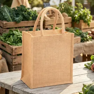 Trending Reusable Jute Handbag Sustainable Eco Shopping Tote <b>Bag</b> for Supermarket Retail Grocery and <b>Gift</b> Packaging - Product Image 1