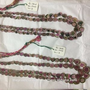Collier de perles en tourmaline pastèque naturelle de 5 mm, coupées lisses, certifiées IGI, création de bijoux de luxe finement noués à la main - Product Image 3