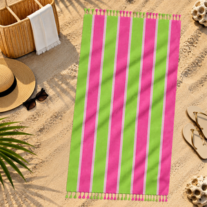 Wholesale <b>Turkish</b> Beach <b>Towel</b> with fringes Beautiful Striped Kikoy <b>Towel</b> for Beach Use 100% Cotton Kikoy <b>Towel</b>. - Product Image 3