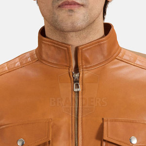 Chaqueta de Invierno de Cuero Premium para Hombre, Estilo Clásico, Cierre Completo con Cremallera, Cuello Alto y Ajuste Cómodo para Uso Diario - Product Image 6