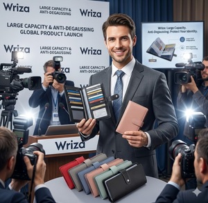 Wriza - Tarjetero de Gran Capacidad con Múltiples Ranuras para Tarjetas, Protección Antidesmagnetización, Almacenamiento de Documentos, Cartera de Cuero PU para Hombre y Mujer - Product Image 4