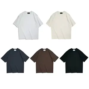 Boxy Hip Hop 180 GSM T-shirt graphique à épaules tombantes en coton épais de luxe Streetwear personnalisé surdimensionné pour hommes Plus - Product Image 1