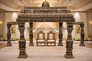 Mandap de Madera para Ceremonia de Boda de Diseño, Decoración de Mandap de Madera para Boda Raj Mahal, Mandap de Madera Tradicional Maharani - Product Image 5