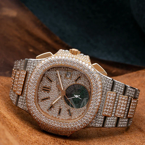 Premium Dual Tone Full Iced Out Haute Qualité VVS Diamants De Luxe Hip Hop Hommes Diamant Testeur Pass Cvd Lab Made Diamant Montre - Product Image 3