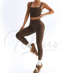 ชุดออกกำลังกาย 3 ชิ้น ชุดโยคะสำหรับผู้หญิง ขายส่ง แบรนด์ส่วนตัว สีพื้น ทุกขนาด ชุดโยคะผู้หญิง - Product Image 4