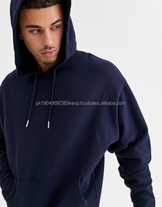 Sweat-shirt à capuche uni surdimensionné bon marché multicolore, vêtements de rue personnalisés pour hommes, sweat-shirt en coton à capuche - Product Image 2