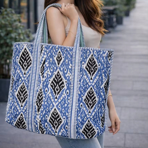 กระเป๋าโท้ทผ้าฝ้ายแท้ 100% ทำมือสำหรับผู้หญิง ลายพิมพ์สัตว์ ทันสมัยและมีสไตล์ สะพายไหล่ ปิดแบบเปิด ซักได้ - Product Image 1