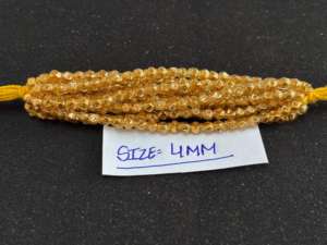 Perles de verre facettées dorées 4 mm, finition métallique brillante, perles rondes pour la fabrication de bijoux, bracelets et colliers - Product Image 4