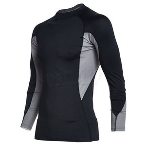 เสื้อรัดรูปแขนยาวสำหรับผู้ชาย สีตัดต่อ แห้งเร็ว 100% โพลีเอสเตอร์ ป้องกันแสงแดด UPF 50+ เหมาะสำหรับกีฬา BJJ MMA - Product Image 1